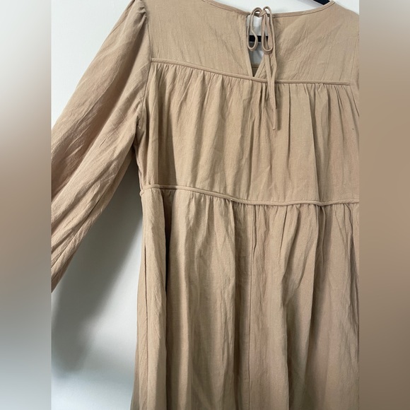 loverichie Womens Dress Size Large Tan Boho Peasant Mini - Picture 9 of 14